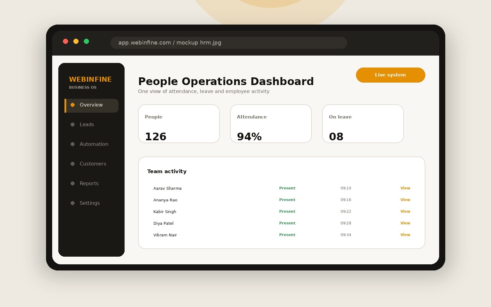 HRM software example